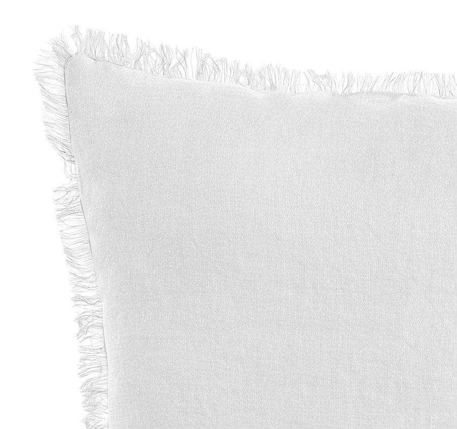 Stonewashed French Linen 35x55cm Cushion White