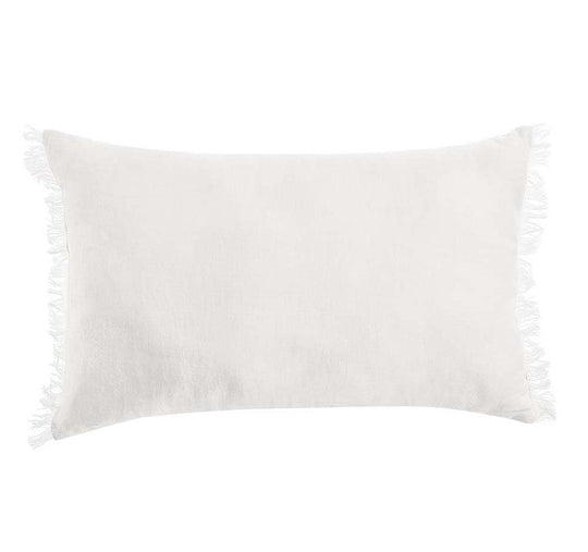 Stonewashed French Linen 35x55cm Cushion White