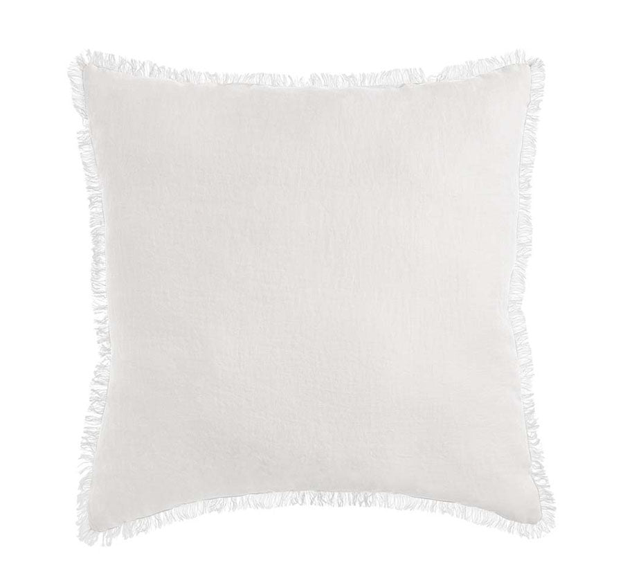 Stonewashed French Linen 55x55cm Cushion White