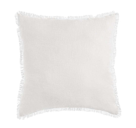 Stonewashed French Linen 55x55cm Cushion White