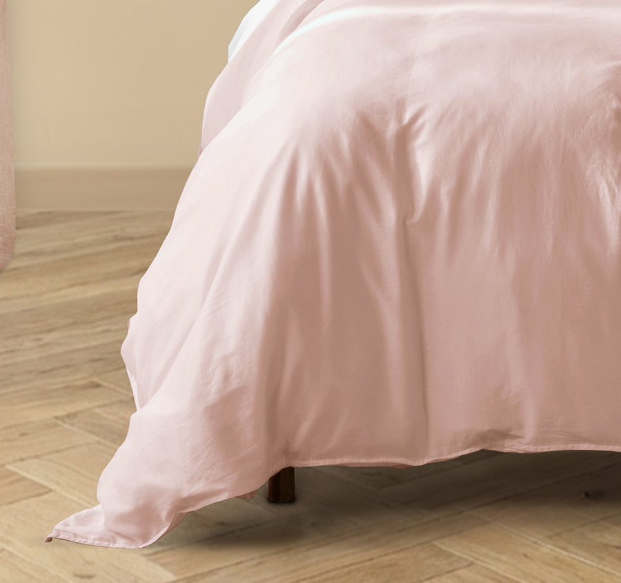 Drift Stonewashed Cotton Quilt Cover Set Range Blush Pink