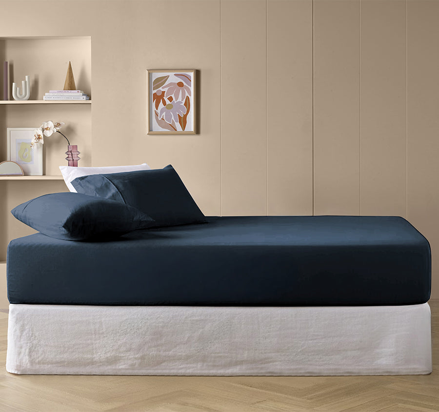 Drift Stonewashed Cotton Mega Fitted Combo Set Range Denim Navy