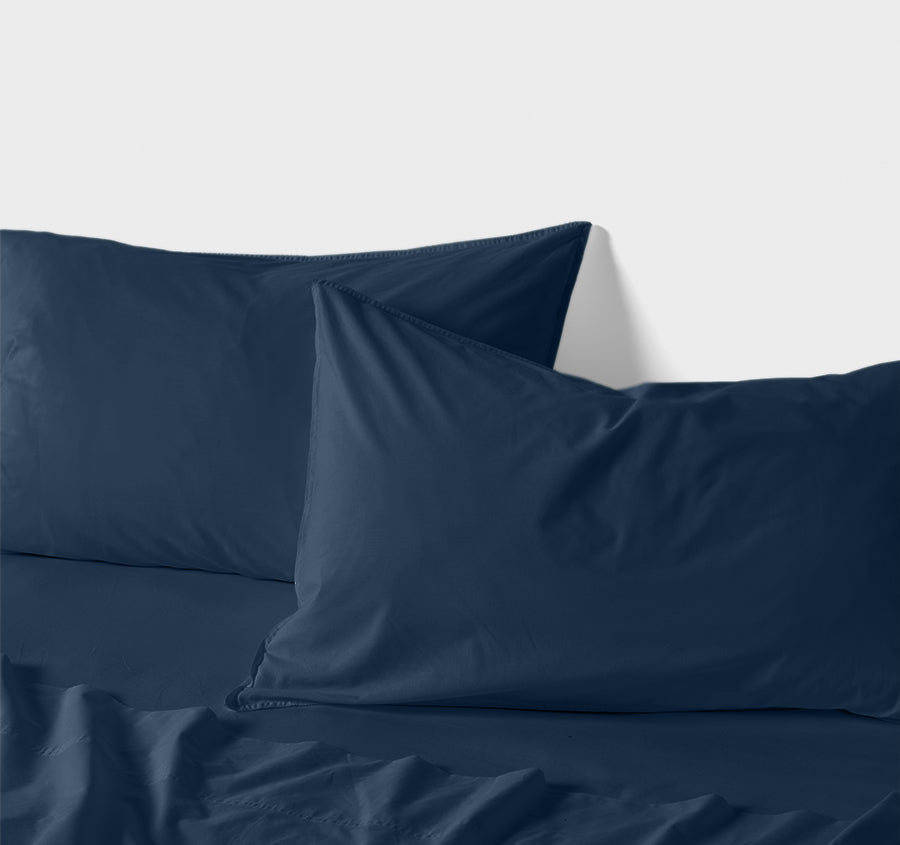 Drift Stonewashed Cotton Quilt Cover Set Range Denim Navy