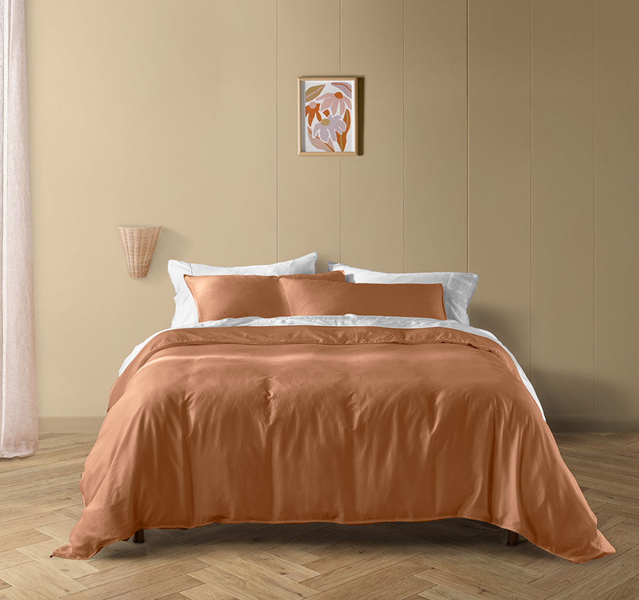 Drift Stonewashed Cotton Quilt Cover Set Range Earth Clay