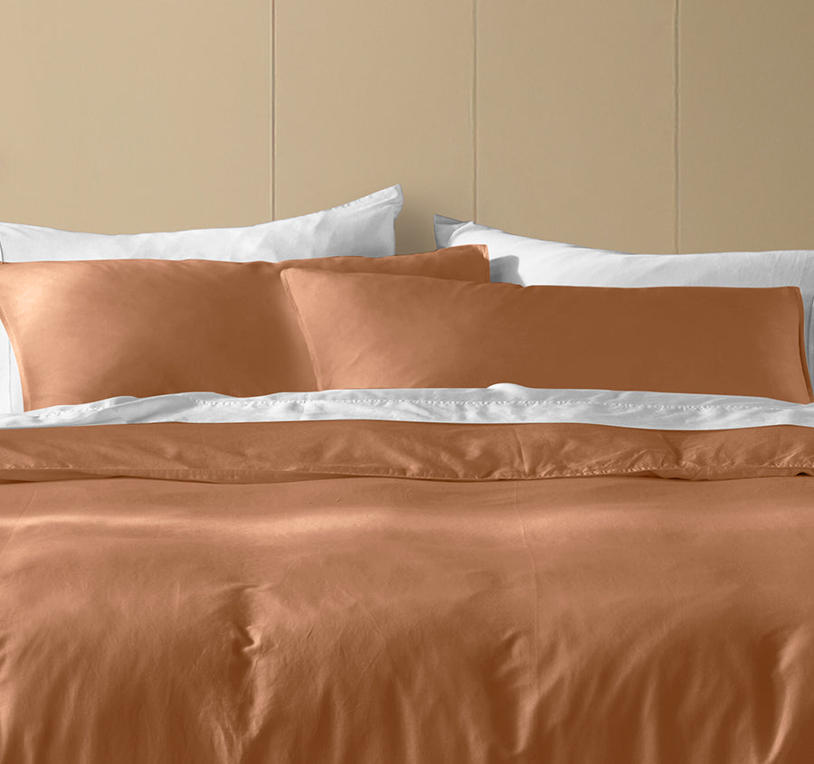 Drift Stonewashed Cotton Quilt Cover Set Range Earth Clay