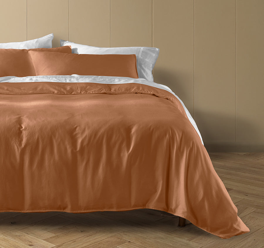 Drift Stonewashed Cotton Quilt Cover Set Range Earth Clay