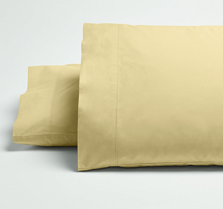 Drift Stonewashed Cotton Standard Pillowcase Pair Lemon Yellow