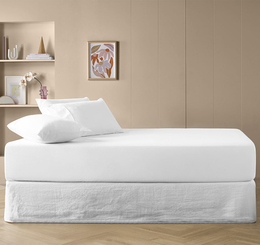 Drift Stonewashed Cotton Mega Fitted Combo Set Range Pure White