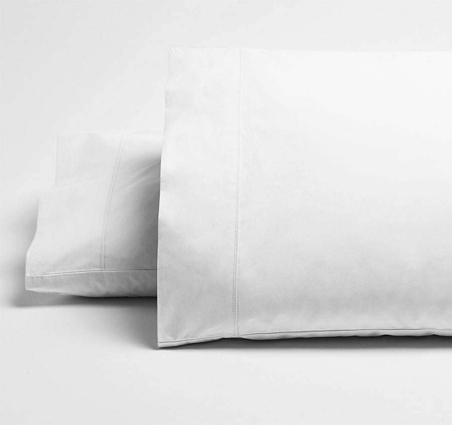 Drift Stonewashed Cotton Standard Pillowcase Pair Pure White