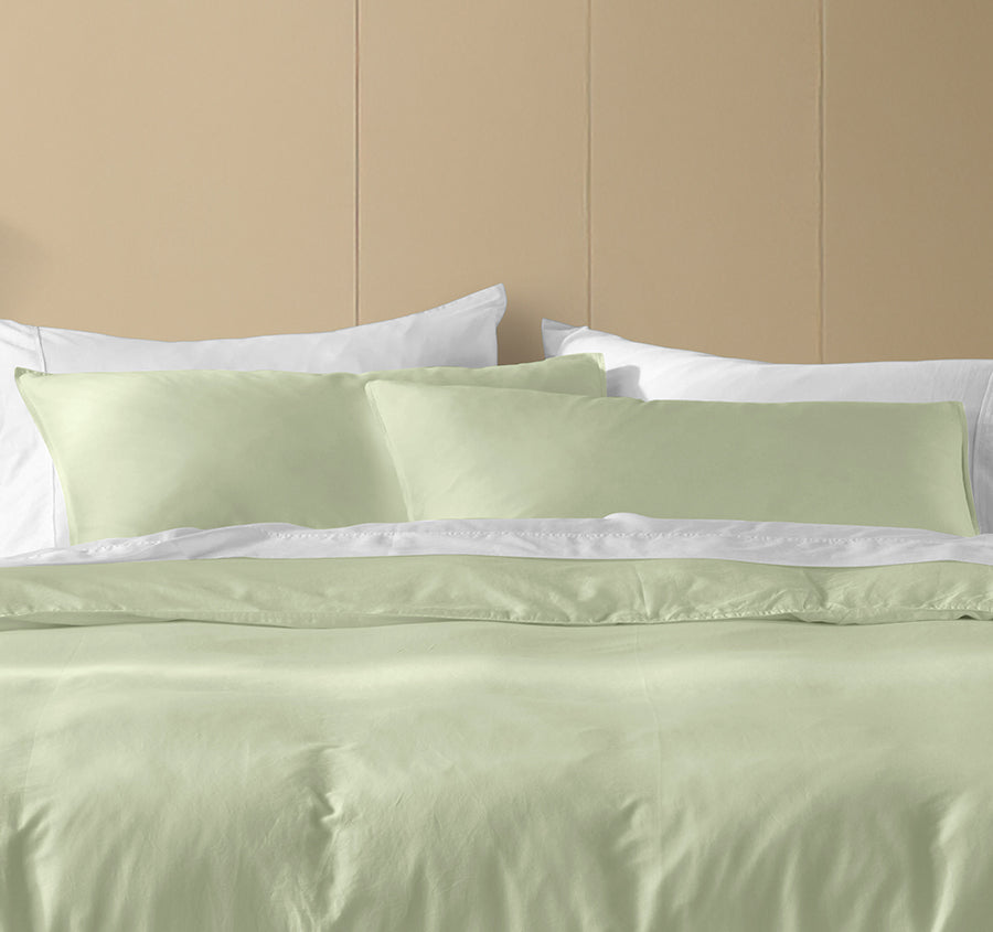 Drift Stonewashed Cotton Quilt Cover Set Range Wild Sage