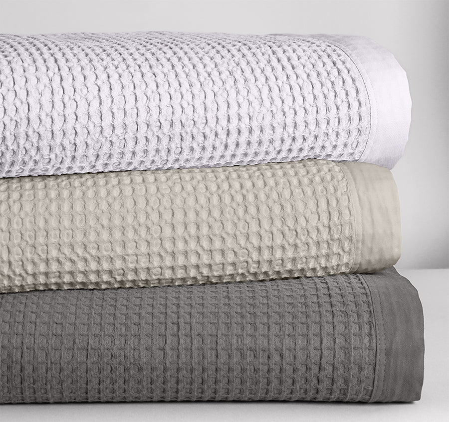 Haven Cotton Waffle Blanket Range Charcoal Grey