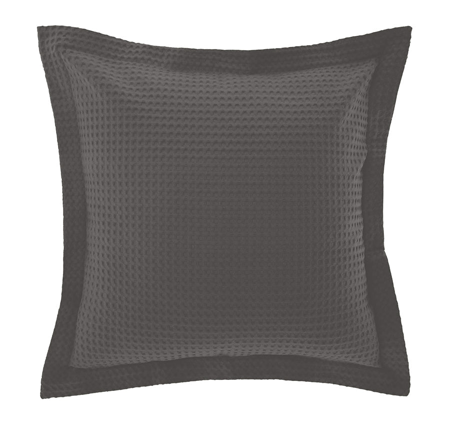 Haven Cotton Waffle European Pillowcase Charcoal Grey