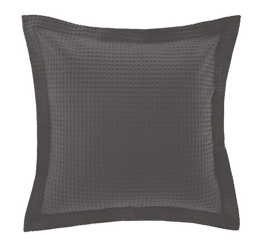 Haven Cotton Waffle European Pillowcase Charcoal Grey