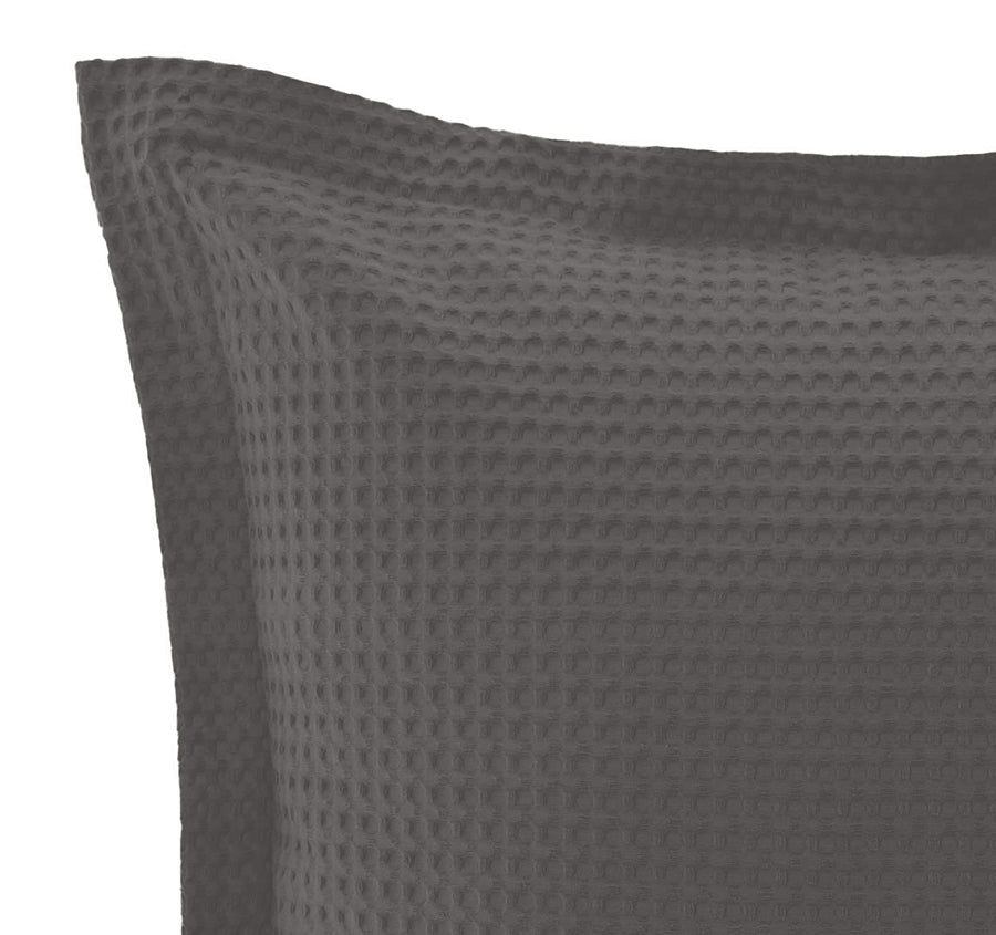 Haven Cotton Waffle Standard Pillowcase Pair Charcoal Grey
