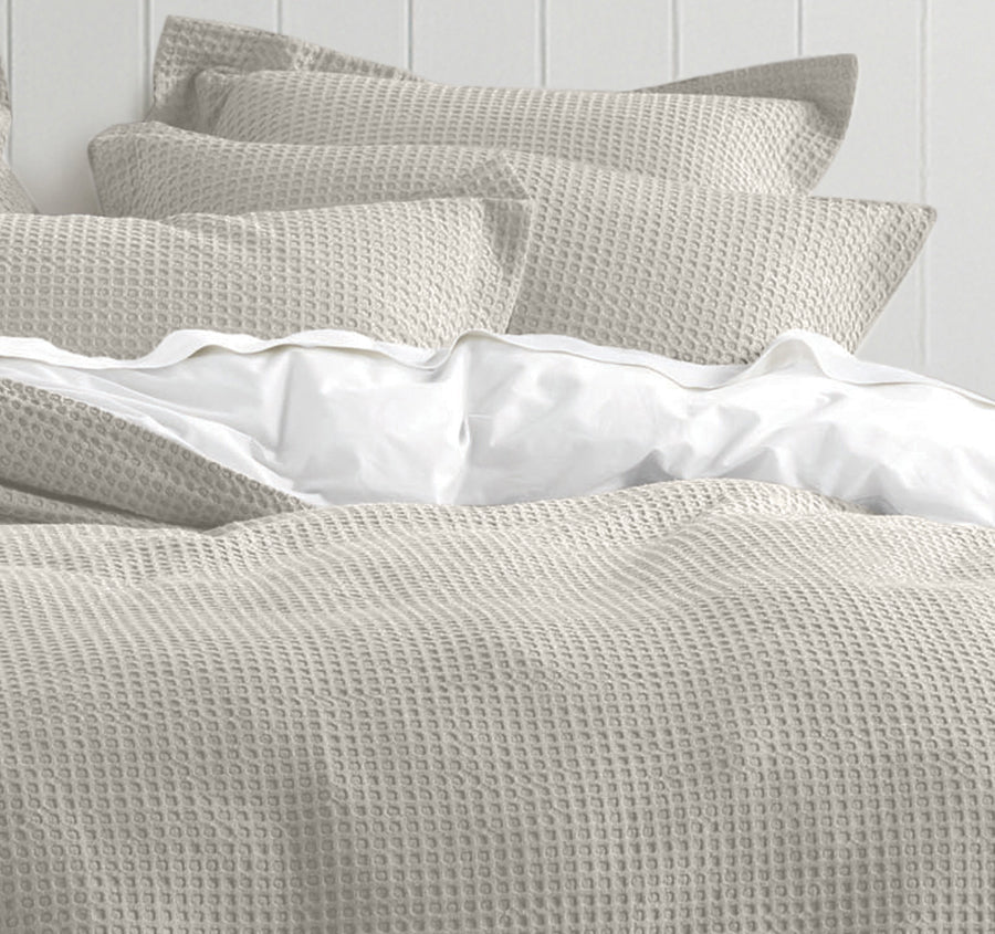 Haven Cotton Waffle Standard Pillowcase Pair Driftwood Linen