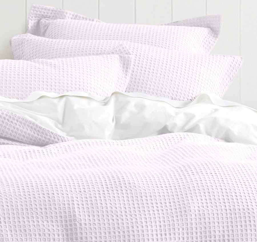 Haven Cotton Waffle Standard Pillowcase Pair Pure White