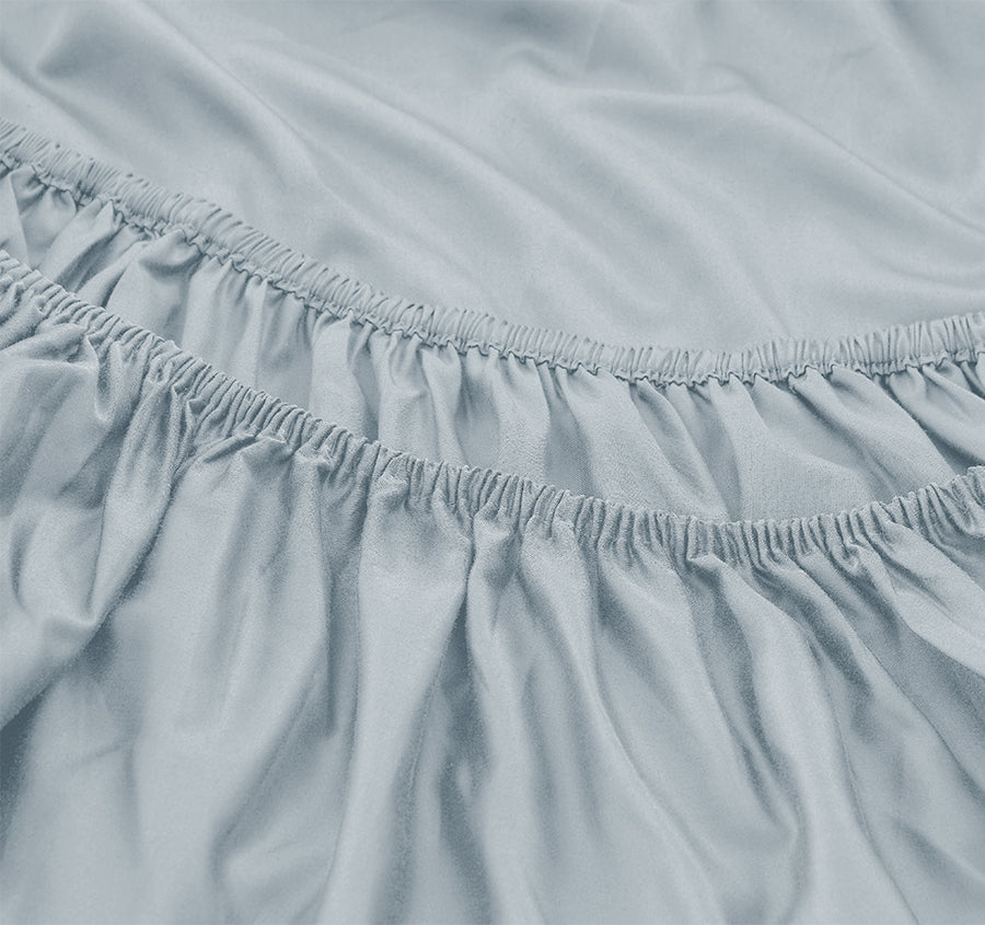 Oxford 300TC Crisp Cotton Percale Fitted Combo Set Range Breeze Blue