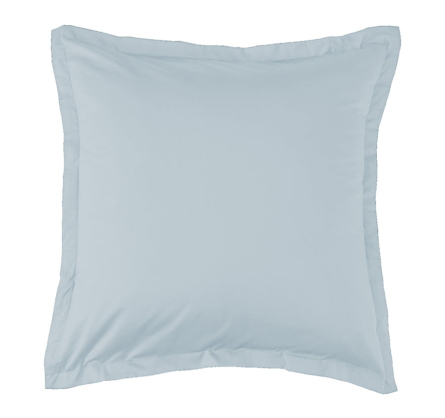 Oxford 300TC Crisp Cotton Percale Tailored European Pillowcase Breeze Blue