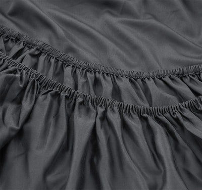 Oxford 300TC Crisp Cotton Percale Fitted Combo Range Charcoal Grey