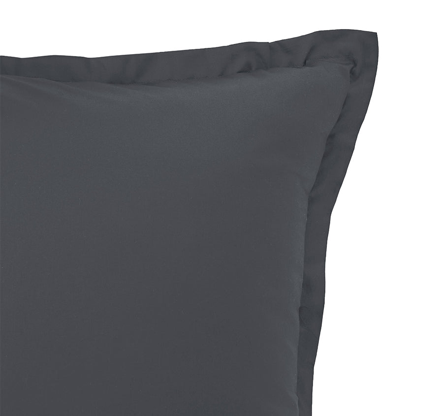 Oxford 300TC Crisp Cotton Percale Tailored European Pillowcase Charcoal Grey