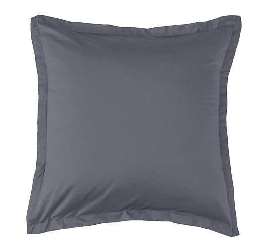 Oxford 300TC Crisp Cotton Percale Tailored European Pillowcase Charcoal Grey