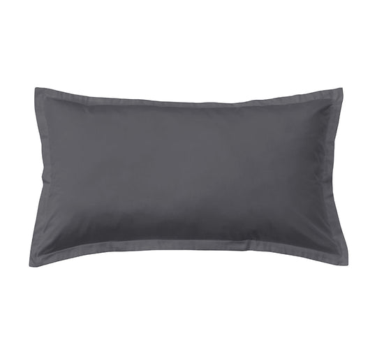 Oxford 300TC Crisp Cotton Percale Tailored King Pillowcase Charcoal Grey