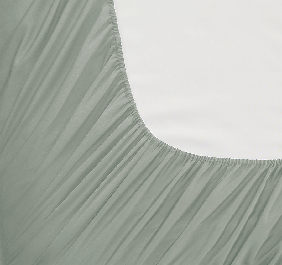 Oxford 300TC Crisp Cotton Percale Fitted Combo Set Range Leafy Sage