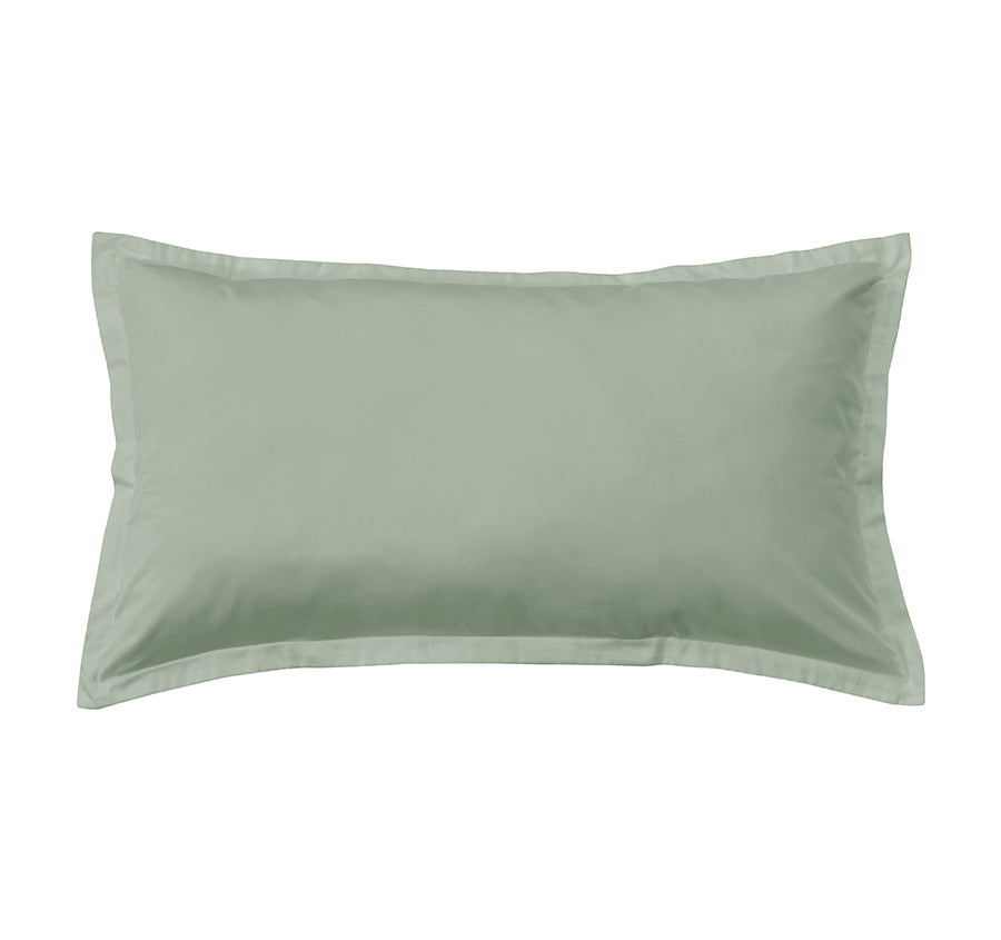 Oxford 300TC Crisp Cotton Percale Tailored King Pillowcase Leafy Sage