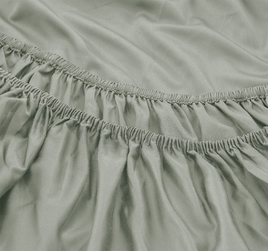 Oxford 300TC Crisp Cotton Percale Sheet Set Range Leafy Sage