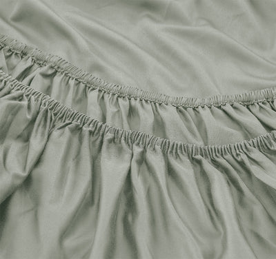 Oxford 300TC Crisp Cotton Percale Sheet Set Range Leafy Sage