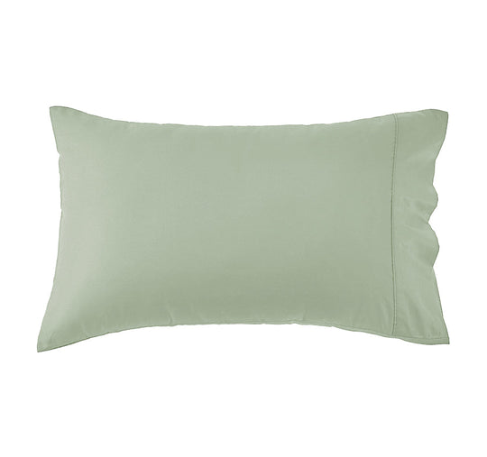 Oxford 300TC Crisp Cotton Percale Standard Pillowcase Pair Leafy Sage