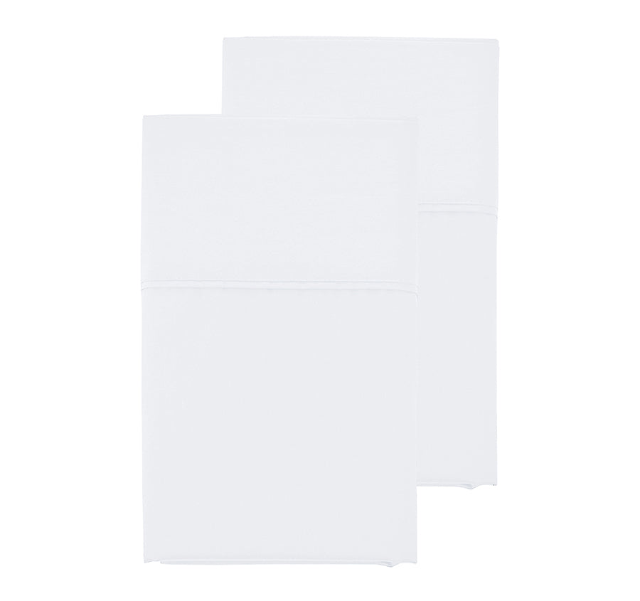 Oxford 300TC Crisp Cotton Percale Standard Pillowcase Pair Pure White