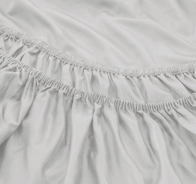 Oxford 300TC Crisp Cotton Percale Fitted Combo Range Warm Silver