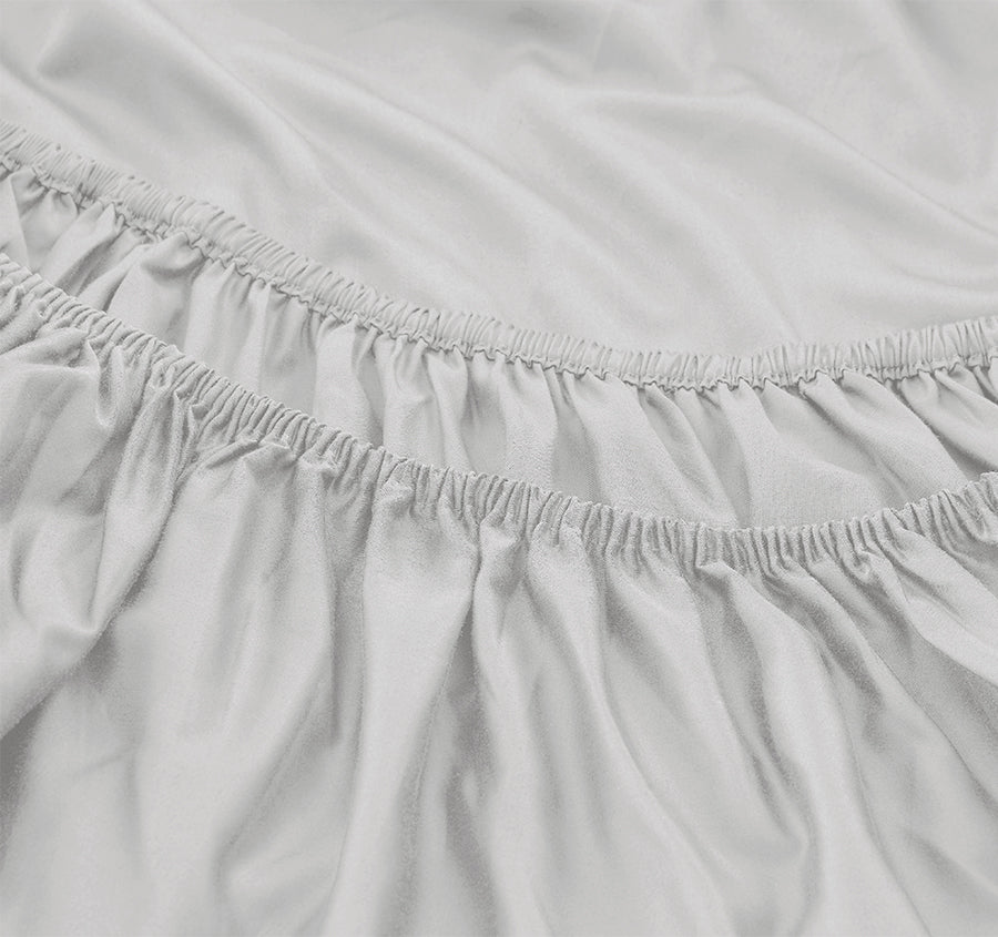 Oxford 300TC Crisp Cotton Percale Sheet Set Range Warm Silver