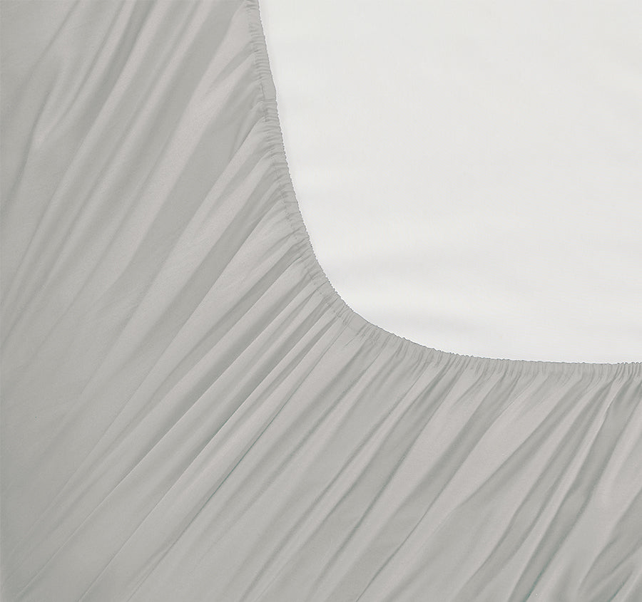 Oxford 300TC Crisp Cotton Percale Sheet Set Range Warm Silver