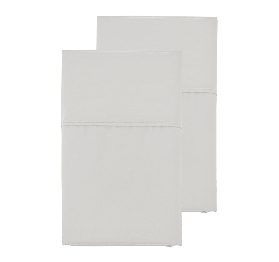 Oxford 300TC Crisp Cotton Percale Standard Pillowcase Pair Warm Silver