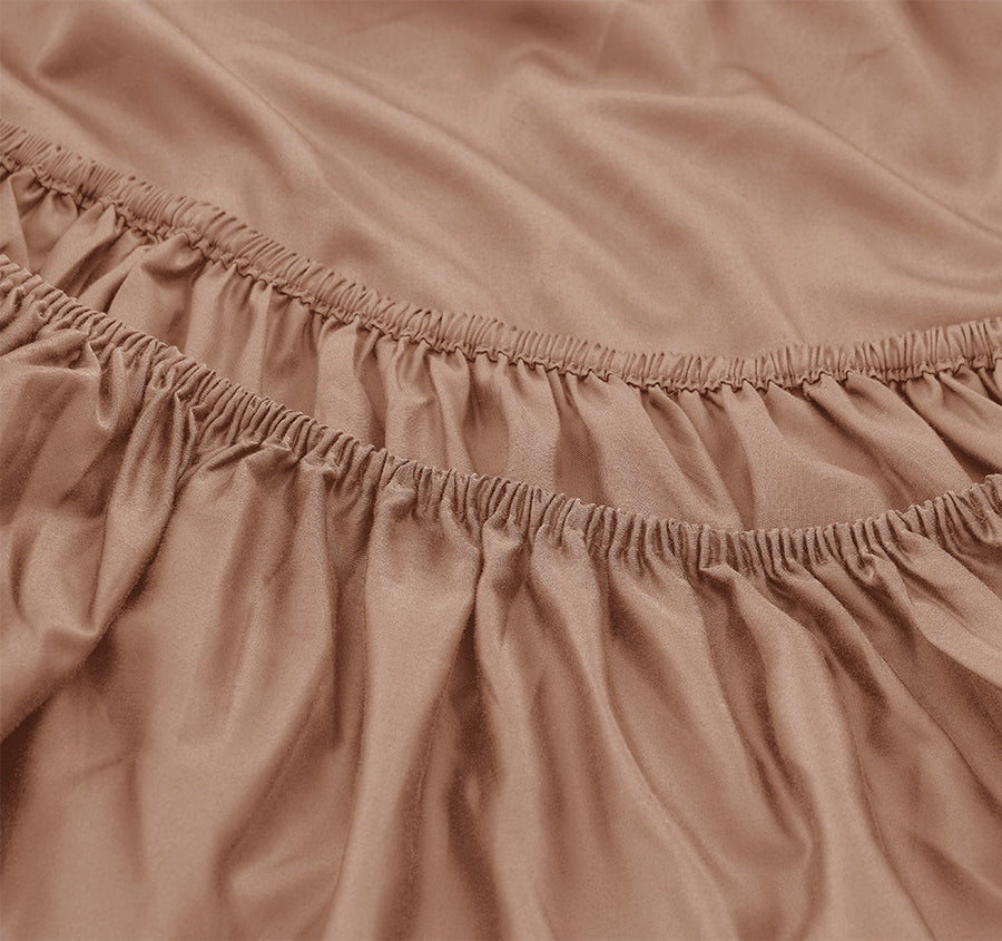 Signature 500TC Classic Egyptian Cotton Mega Fitted and Flat Sheet Range Earth Clay