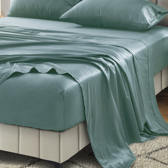 Signature 500TC Classic Egyptian Cotton Mega Fitted and Flat Sheet Range Jade Green