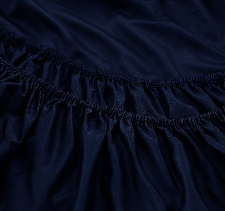 Signature 500TC Classic Egyptian Cotton Mega Fitted and Flat Sheet Range Midnight Navy