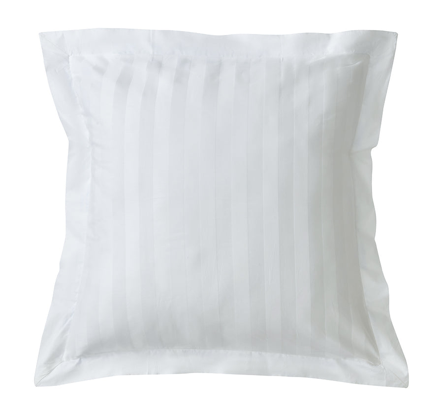 Signature 500TC Luxe Stripe Egyptian Cotton Tailored European Pillowcase Pure White