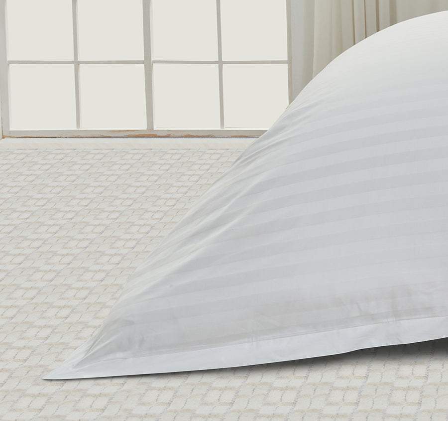 Signature 500TC Luxe Stripe Egyptian Cotton Quilt Cover Set Range Pure White