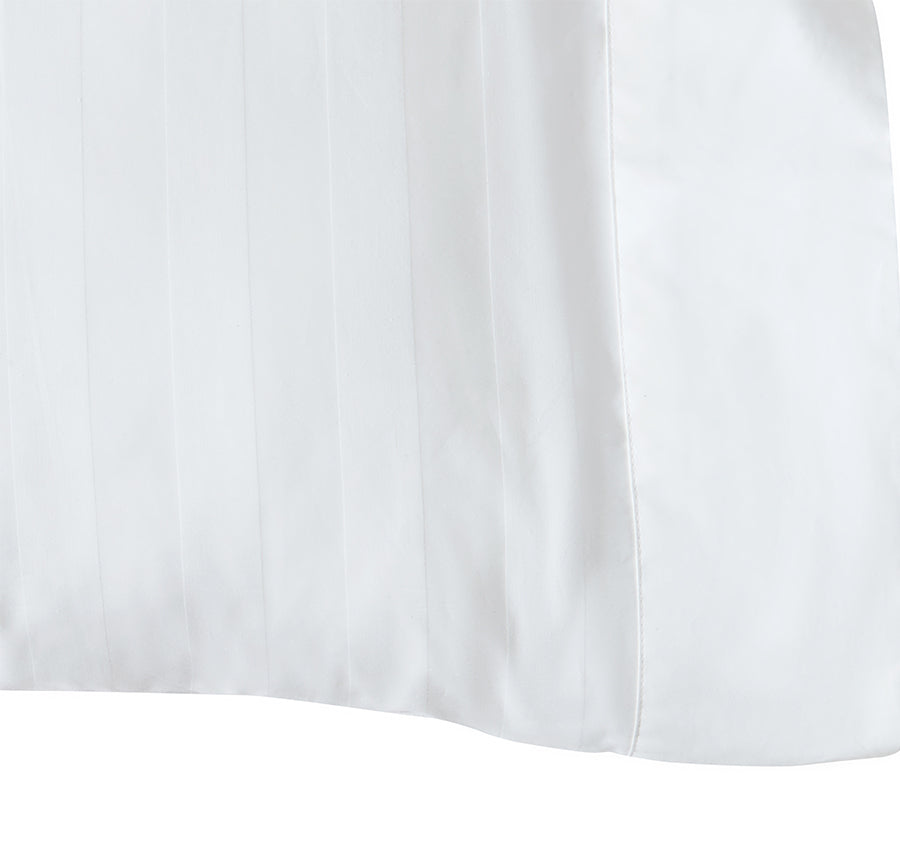 Signature 500TC Luxe Stripe Egyptian Cotton Standard Pillowcase Pair Pure White