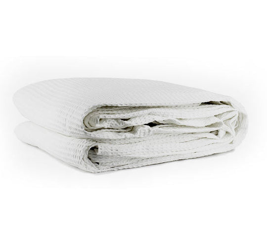 Cotton Waffle Blanket Range White