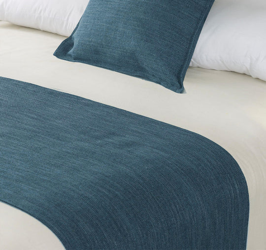 Linen Look Bed Runner Range Marine