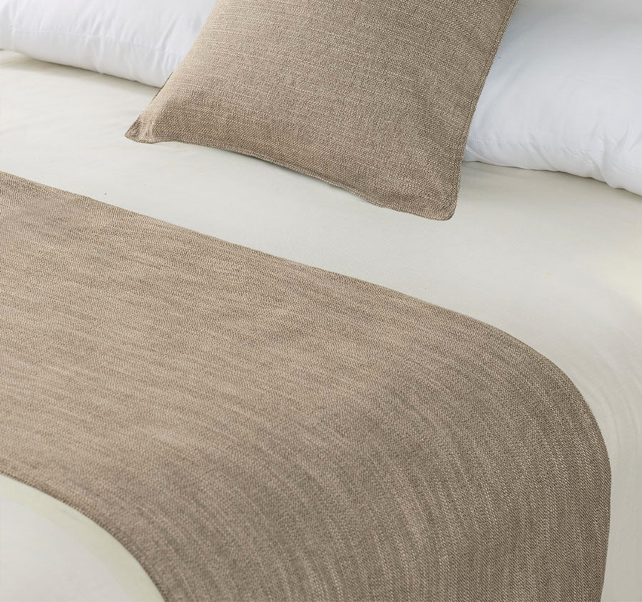 Linen Look Bed Runner Range Sand