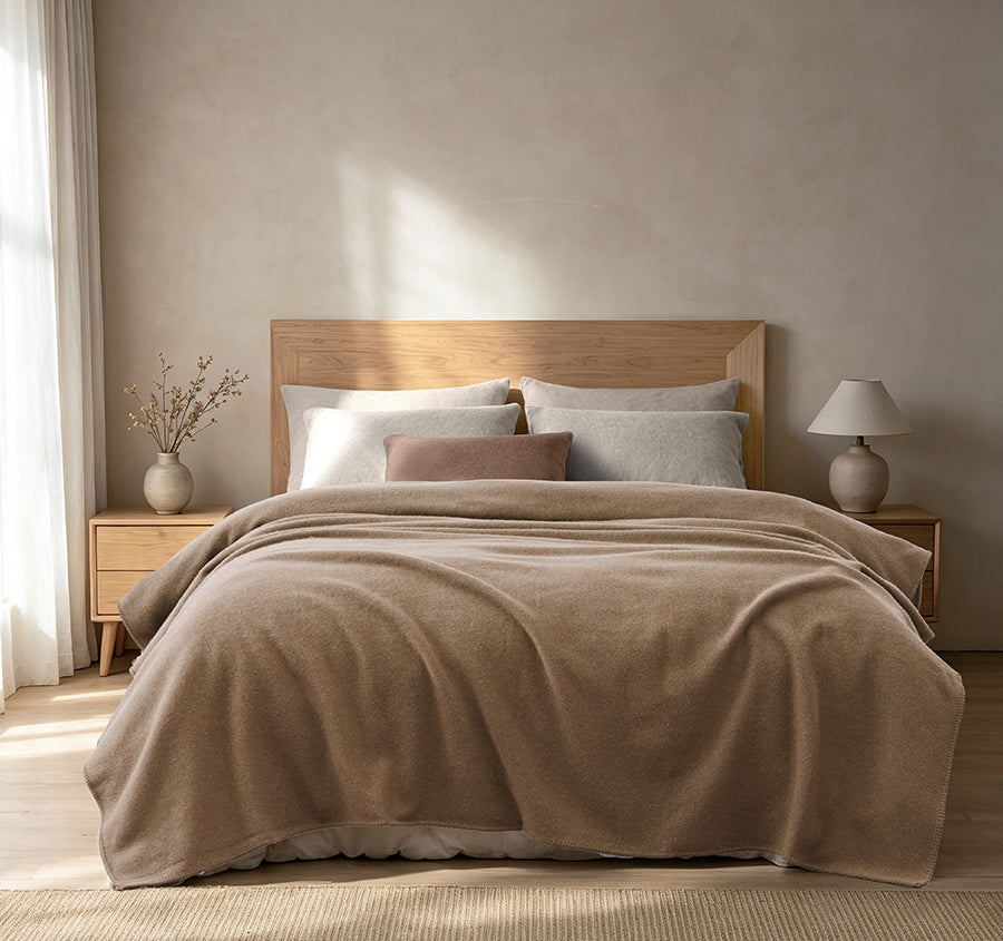 Australian Wool Blanket Range Camel