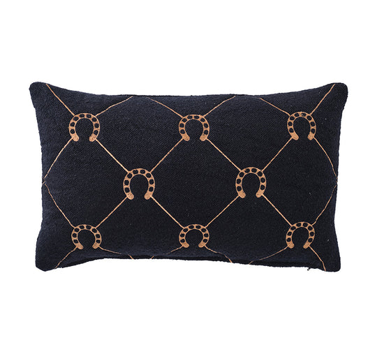 Equine Manor 30x50cm Filled Cushion Black