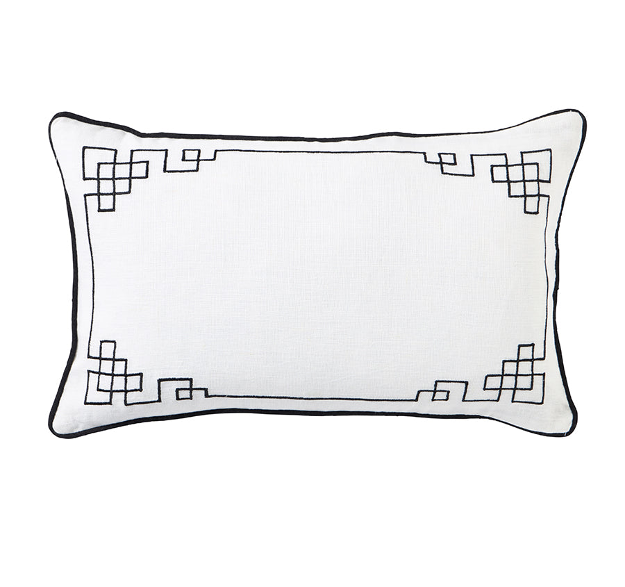 Linen Bedford Blanc 30x50cm Filled Cushion
