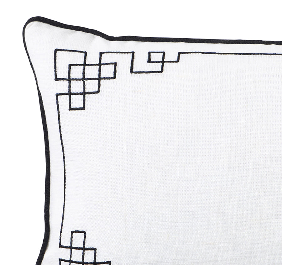 Linen Bedford Blanc 30x50cm Filled Cushion