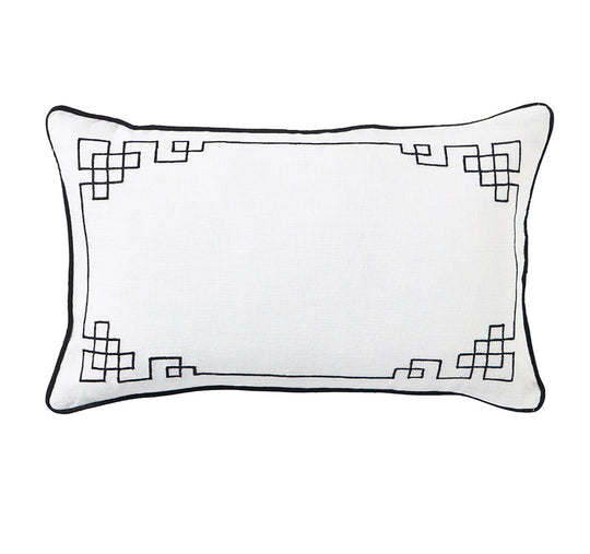 Linen Bedford Blanc 30x50cm Filled Cushion